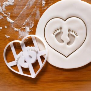 Baby Foot Prints Cookie Cutter Featuring Newborn Infant Foot Shape Ideal Baking Baby Shower Party Favors Birth Celebrations Infant Arrival Life Imprints Craft Keepsakes (ONLY BADY FOOT PRINTS)