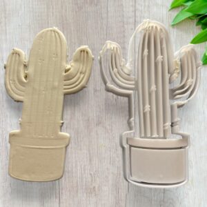 Cactus Shape Cookie Cutter for Shortbread Cookies Pastry Fondant Sugar Paste Dough Homemade Cake Decoration Tropical Desert Theme Baking Tool for Summer Party Treats