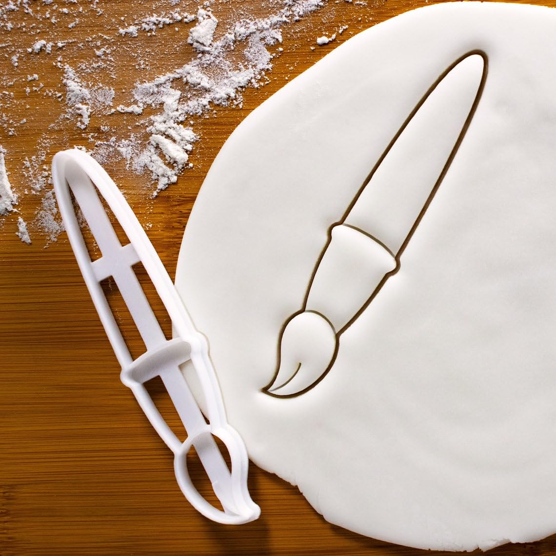 Cookie Paintbrush Cookie Cutter Biscuit Fondant Clay Baking Shaped Like Artist Brush Perfect Kids Birthday Parties Art-Themed Events Painting Snacks Young Artists Creative (ONLY Paintbrush)