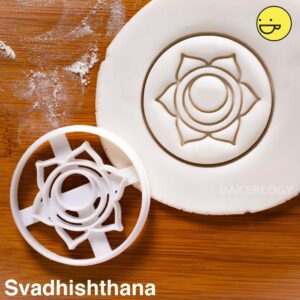 Yoga Chakras Svadhishthana Cookie Cutter India Biscuit Cutter Sacral Chakra Namaste Meditation Tantra Mantra Petals Bija Asanas Yoga Pose Spiritual Wellness Baking Tool (ONLY SVADHISHTHANA)