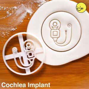 Transmitter Design Cookie Cutter for Biscuits Bake Biscuit Cutters Hearing aid implant Ear Medical Device Shape Baking Tool Audiologists cochlear implant Awareness Cookie (ONLY ONE)