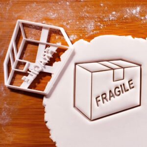 Fragile Box Cookie Cutter Housewarming Gifts Moving Day Treats Real Estate Agent Client Celebration Cookies New Home Baking Tool Detailed Design for Realtor Events Homeowner (ONLY FRAGILE BOX)