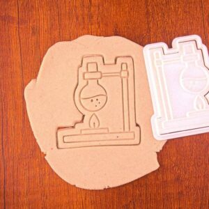 Bunsen Burner Black Cookie Cutter Cookie Baking Stamp for Science Theme Cookies Lab Party Decoration Chemistry Gift Idea for Kids Teachers Birthdays Classroom Events Cake and Fondant