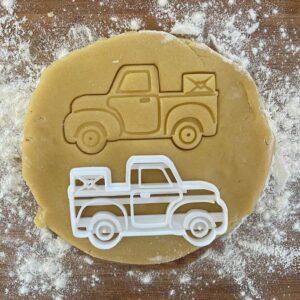 Black Valentines Pickup Truck Cookie Cutter Valentines Gift Baking Tool Car Lover Gift for Boyfriend Gift for Girlfriend Gift for Him Biscuit Fondant Clay Cutter Party Favor Treats