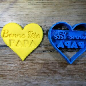 Heart Cookie Cutter Happy Fathers Day Message for Making Shortbread Cookies Pastry Sugar Paste Fondant Cake Decoration Personalized Baking Tool to Celebrate Dad Homemade