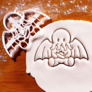 Happy Baby Cthulhu Cookie Cookie Cutter Adorable Lovecraftian Monster Holding Ship Biscuit Fondant Craft Clay Cutter with Angry Cthulhu Design Options Themed Baking (ONLY Happy Baby)