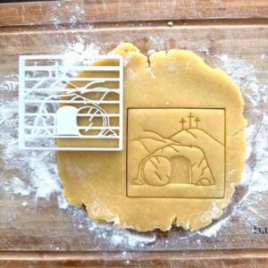 Black Empty Tomb Cookie Cutter Christian Easter Resurrection Scene Faith Inspired Religious Baking Tool for Church Events Easter Celebrations Home Baking and DIY Wedding Favors