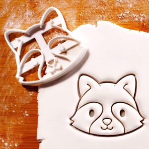 Baby Raccoon Face Cookie Cutter for RusticForest Themed Baby Shower and Whimsical First Birthday Celebrations Animal Party Baking Favors Cute Critter Cub Treats (ONLY BABY RACCOON)