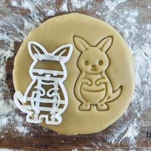 Black Kangaroo Cookie Cutter Australian Animal Biscuit Cutter Cute Aussie Wildlife Cookie Stamp Polymer Clay Ceramics Jewelry Fondant Pastry Dough Baking Tool