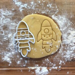 Black Rocket Cookie Cutter cookie Spaceship Spacecraft Biscuit Cutter for Baking Cookies Fondant Clay Craft Tool Astronomy Theme Kids Party Favors Outerspace Birthday