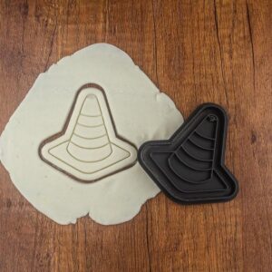 Traffic Cone Cookie Cutter Black Cookie Road Safety Theme Baking Mold for Construction Party Treats Vehicle Themed Decorations Edible Traffic Sign Cookies for Kids Events and Learning