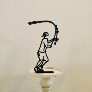 Minimalist Fisherman Desk Decor: Statue Figure, Ocean-Themed Home Statue, Perfect for Birthday Gifts