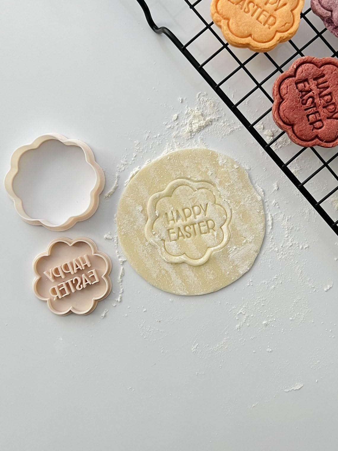 Black Easter Flower Cookie Cutter Set with Boho Sunflower and Spring Daisy Stamp Tools for Holiday Baking Homemade Cookies Fondant Cake Decorating Party Favors and Seasonal Celebration - Image 2