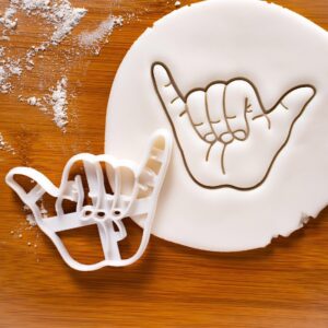 Shaka Sign Cookie Cutter Hang Loose Hand Gesture Biscuit Cutter for Hawaiian Culture Aloha Spirit Surf Theme Party Favors Good Vibes Symbol Unique Gift for Fun Baking (ONLY SHAKA SIGN)