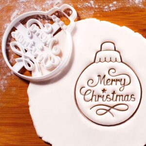 Plain Bauble Design 2 Cookie Cookie Cutter Christmas Baking with Blank Ornament Shape Ideal for Custom Icing Fondant Crafts Holiday Party Treats DIY Edible Gifts and Festive (ONLY Design 2)