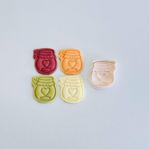 Black Love Mason Jar Cookie Cutter cookie Heart Jar Cookie Cutter Stamp Set Love Jar Cookie Cutter Fondant Molds for Cookies Pastries Cupcakes Biscuits Dessert Baking Tool