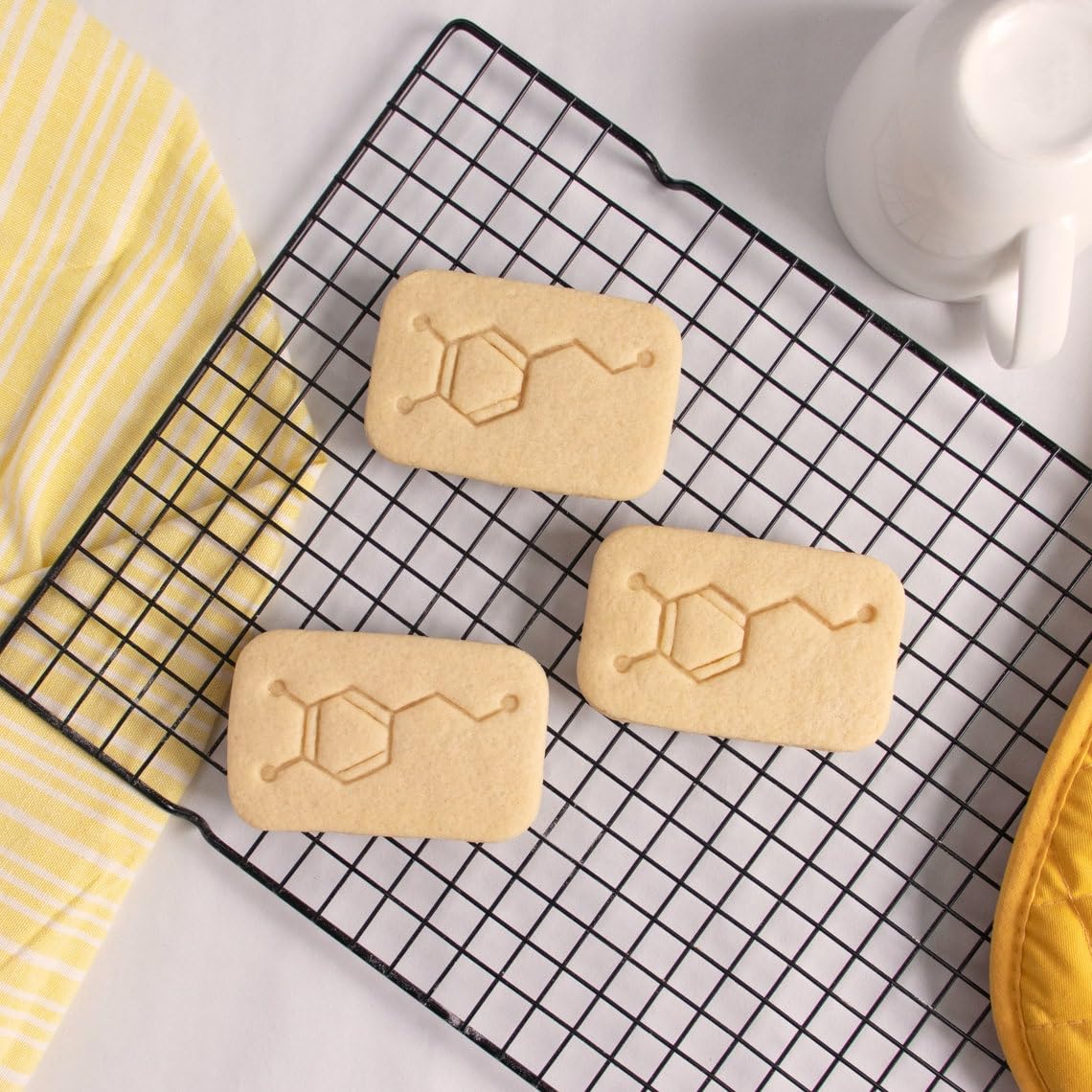 Serotonin Molecule Cookie Cutter Design Three Happy Chemical Neurotransmitter Shape Baking Psychology Biology Chemistry Graduation Gift Hormone Motivation Science Themed Treats (ONLY DESIGN 3) - Image 2