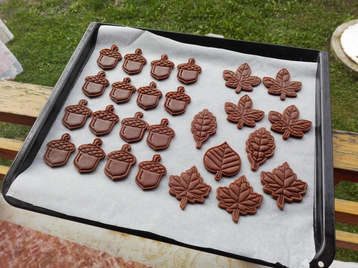 Maple leaf cookie cutter set for making shortbread cookies fondant biscuits sugar paste chocolate treats cupcake toppers cake decoration tools for autumn fall theme baking and parties - Image 7