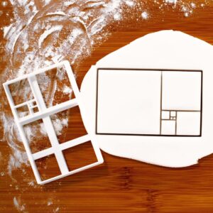 Fibonacci Tiling Design 1 Cookie Cutter India golden ratio biscuit cutter math architecture pattern geometric shapes minimalist design fondant clay cutter creative baking (ONLY DESIGN 1)