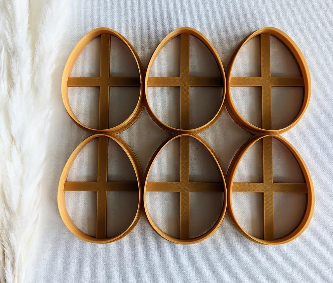 Egg Shape Cookie Cutter Multi Cut Oval Cutter for Fondant Dough Biscuit and Polymer Clay Large Egg Shaped Clay Cutter for Easter Spring Baking DIY Crafts Jewelry Making and Holiday