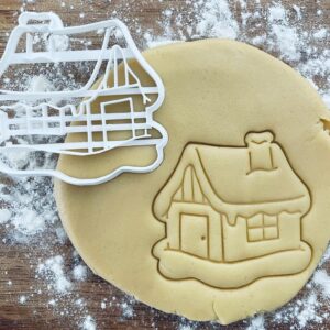 Black Gingerbread House Cookie Cutter House Home Doll Cookie Stamp Winter Snow Magic Fairy Tale Christmas Angel Pastry Fondant Dough Biscuit Baking Tool