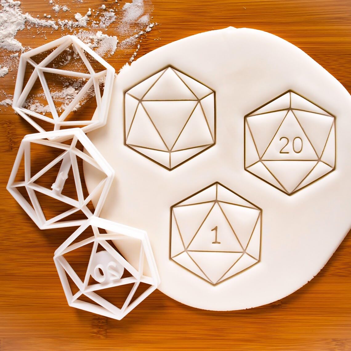 Natural 20 Icosahedron Cookie Cutter Platonic Geometric Shape for Lucky Gamers Tabletop RPG Dice Inspired Baking Science Themed Parties Educational Treats (ONLY NATURAL 20) - Image 3