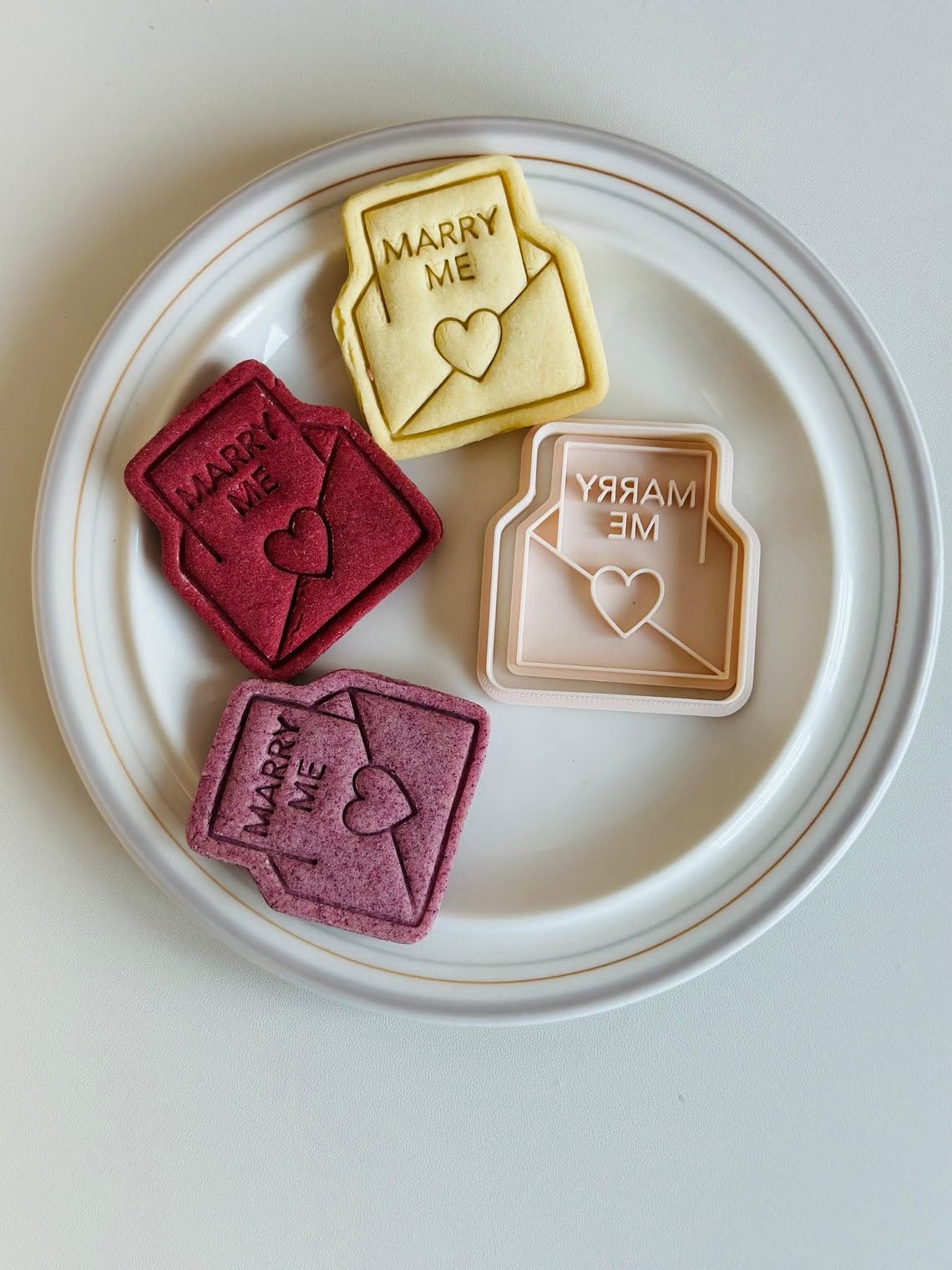 Black Wedding Cookie Cutter Set with Love Letter and Marry Me Stamp Tools for Engagement Proposal Baking Supplies for Homemade Cookies Fondant Cake Decorating Party Favors and Celebrati - Image 4