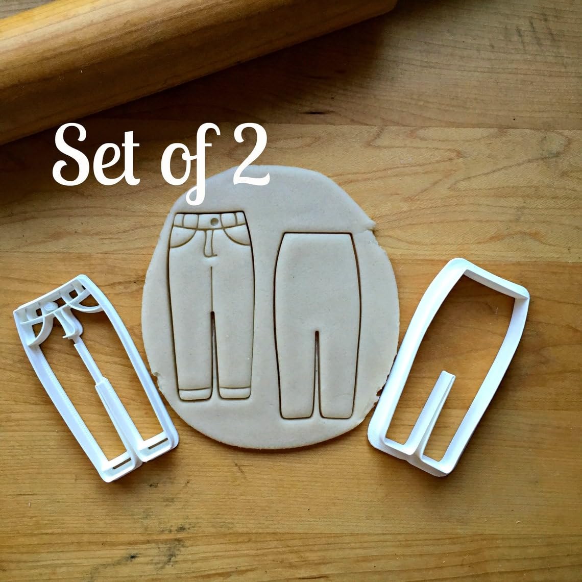 Set of 2 Cookie Jeans Cookie Cutters for Baking Pants Cookies Cake Fondant Suitable Size Dishwasher Safe Made in India for Baby Showers Fashion Themes Birthdays Crafts and Party - Image 2