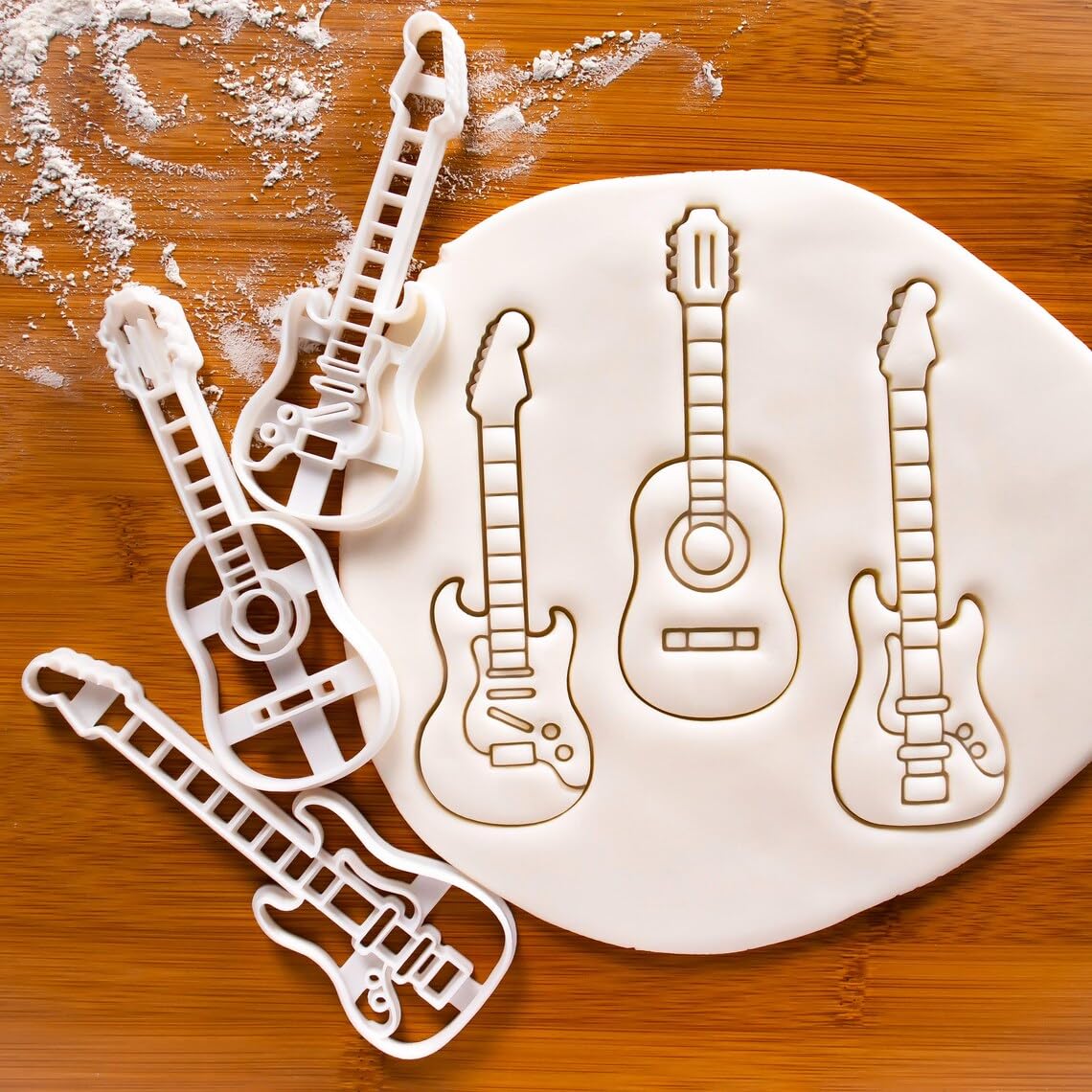 Electric Guitar Cookie Cookie Cutter for Biscuits Musical Stringed Instrument Shape Guitarists Rock Music Lovers Band Parties Concert Treats Music Teacher Gifts Baking Crafts (ONLY Electric) - Image 3