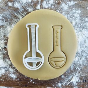 Black Conical Flask Cookie Cutter Lab Equipment Biscuit Cutter Test Tube Science Laboratory Cookie Stamp Gift for Medical Student Science Enthusiast Pastry Fondant Tool