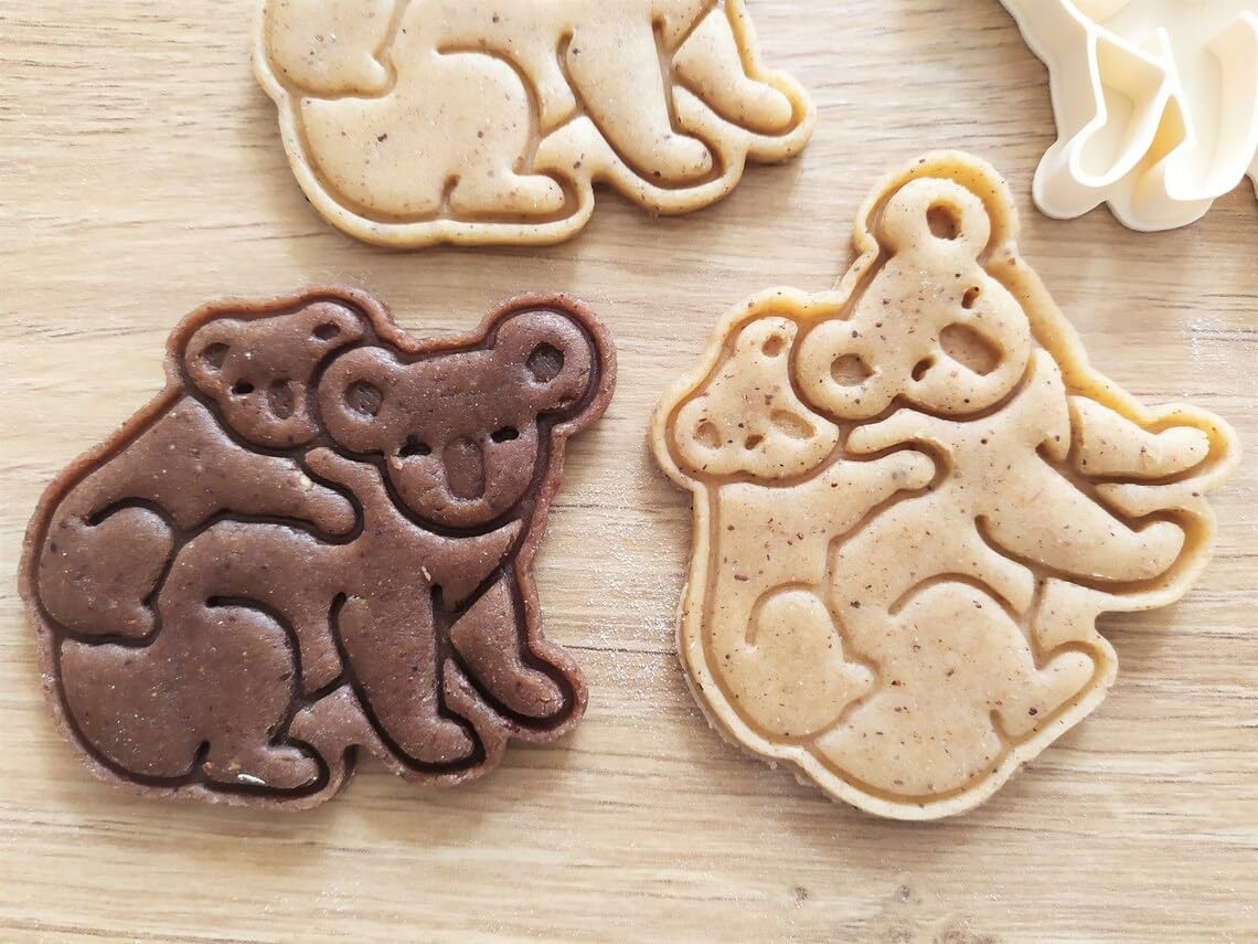 Koala with Baby Cookie Cutter Set for Animal Theme Baking Fondant Sugar Paste Cupcake Decoration Cute Wildlife Cookies DIY Crafts Australian Forest Party Favors for Kids and Family - Image 4