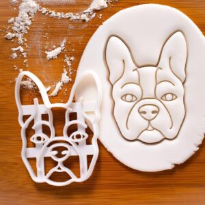 Boston Terrier Face Cookie Cutter Cookie India Biscuit Cutter Dog face pet Biscuit Cutter Veterinary Adoption Drive American Gentleman Breed Puppy Fondant Clay Cutter Baking Tool (ONLY FACE)