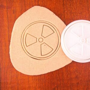 Nuclear Symbol Black Cookie Cutter Cookie Baking Stamp for Science Theme Cookies Unique Chemistry Gift Idea for Kids Parties Birthday Decorations Geek Events Cake Fondant and Snack
