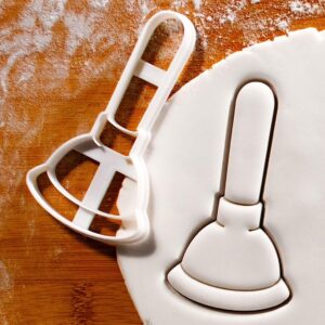 Plunger Cookie Cutter Funny Bathroom Humor Biscuit Cutter Gag Gift for Joke Baking Parties Novelty Cookies Toilet Plunger Shape Quirky Kitchen Tool for Silly Treats (ONLY PLUNGR)