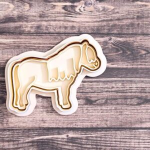 Shetland pony cookie cutter set for making shortbread cookies fondant biscuits sugar paste cake decorations perfect for horse themed baking farm animal parties crafts and homemade pony