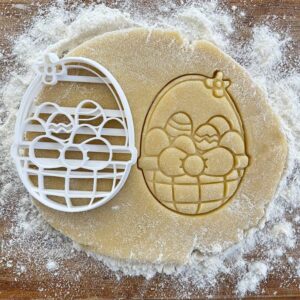 Black Easter Basket Cookie Cutter for Easter Egg Hunt Baking Easter Eggs Cookies Children Easter Gifts Fondant Clay Dough Tool for Spring Party Treats Kids Holiday Baking