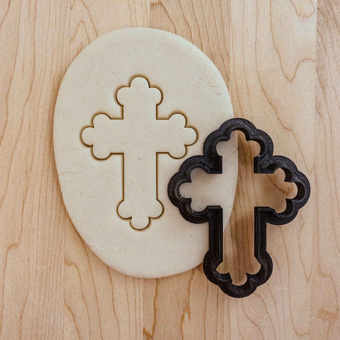 Stylized Cross Cookie Fondant Clay Cutter for Baptism Confirmation Religious Celebrations Cake Decorating Craft Projects Dough Modeling Faith-Based Party Themes India Cookie - Image 2