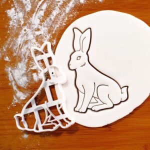 Sitting Hare Cookie Cutter Jackrabbit Shape Animal Themed Baking Long Eared Rabbit Biscuits Nature Inspired Birthday Party Spring Baby Shower Kids Crafts Easter Storybook (ONLY SITTING HARE)