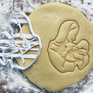 Black Saint Mary with Jesus Cookie Cutter Praying Religious Cookies Nativity Scene Winter Snow Christmas Angel Pastry Fondant Dough Biscuit Baking Tool