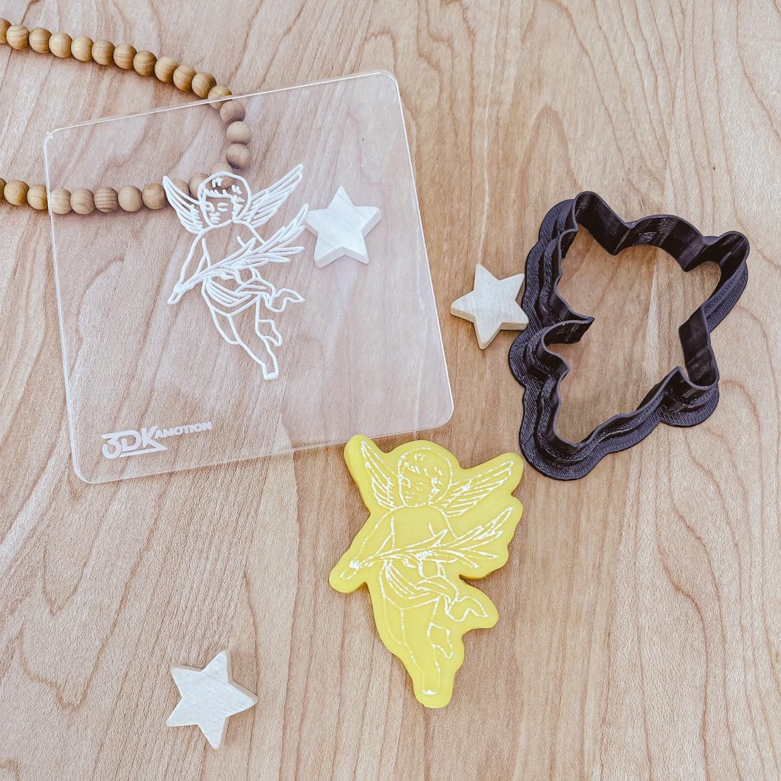 Christmas Angel with Cutter Fondant Cookie Embosser Stamp Set of 2, Christmas Cherub Fondant Stamp for Holiday Baking, DIY Cookies & Crafts, Outbosser Debosser, Cookie Made in India - Image 4