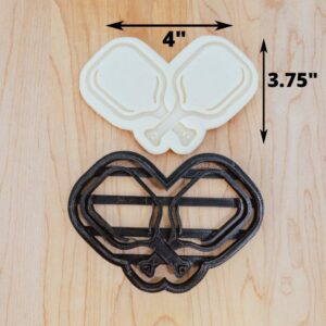 Pickleball Rackets Cookie Cutter and Fondant Embosser Stamp Set for Sports Parties, Pickleball-Themed Baking and Crafting, Durable Cookie Cutter and Stamp Tool Made in India