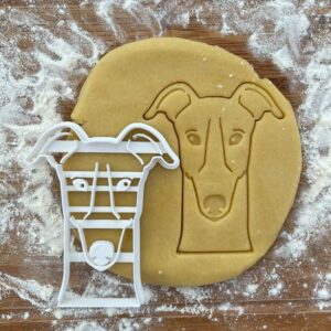 Black Greyhound Face Cookie Cutter Dog Biscuit Shape Christmas Gift Idea for Dog Lovers Baking Cookies Fondant Polymer Clay Cutter for Handmade Crafts and Greyhound Mom Gifts Treats Dec