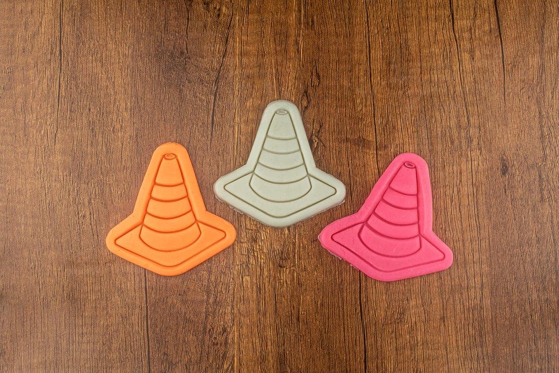 Traffic Cone Cookie Cutter Black Cookie Road Safety Theme Baking Mold for Construction Party Treats Vehicle Themed Decorations Edible Traffic Sign Cookies for Kids Events and Learning - Image 3