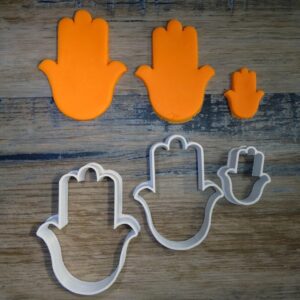 FATMA Hand Cookie Cutter Set of 3 for Making Shortbread Cookies Pastry Sugar Paste Fondant Cake Decoration Ramadan Eid Celebration Indian Festive Baking Homemade Islamic Event Sweets
