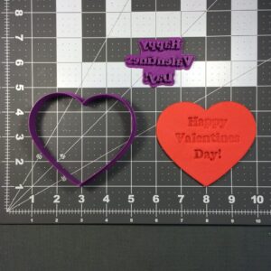 Valentines Day Heart Cookie Cutter and Stamp for Making Fondant Clay Biscuits Cupcake Toppers Sugar Paste Decorations DIY Baking Tool for Romantic Party Gifts Crafts and Celebrations