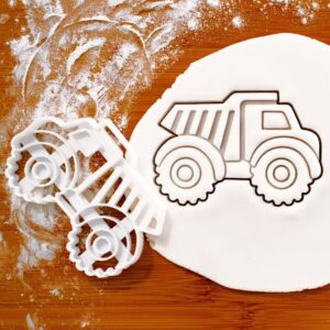 Dump Truck Cookie Cutter for Construction Theme Party Baking Kids Birthday Excavator Vehicle Biscuits Builder Dessert Table Favors Clay Fondant Dough Cutter for Crafts Treats (ONLY DUMP TRUCK)