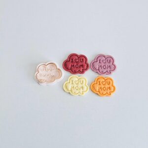 Black I Love You Mom Cookie Cutter Chat Bubble Shape Biscuit Cutter Stamp Set for Mothers Day Baking Cookies Fondant Clay Craft Tool for Homemade Gifts Party Desserts