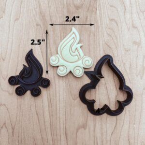 Campfire Cookie Cutter and Stamp Set Cookie for Fondant Clay Dough Camping Theme Sugar Cookies Decorating Tool for Outdoor Party Baking Kids Crafts Clay Projects Made in India
