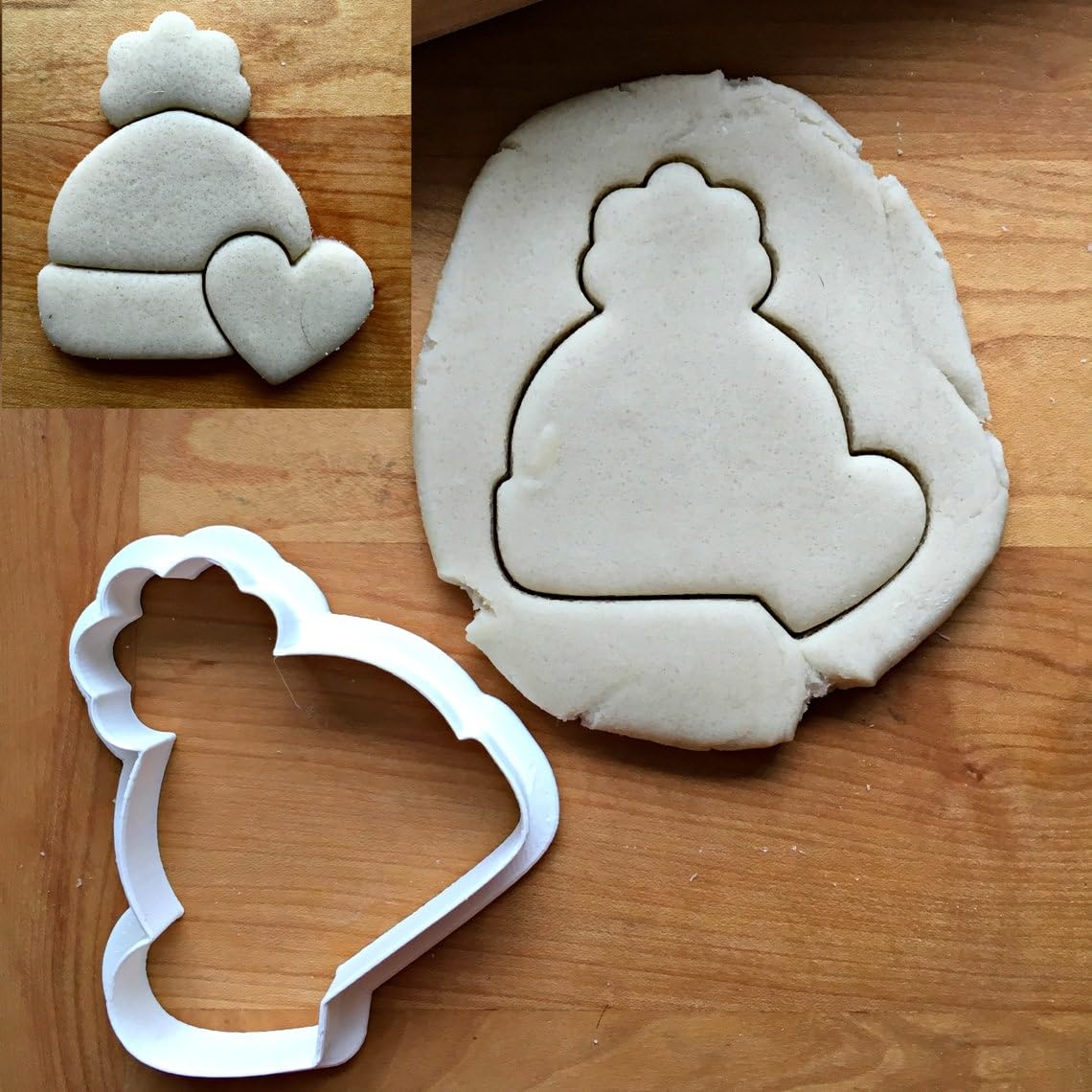 Winter Hat with Heart Cookie Cookie Cutter for Christmas Baking, Holiday Cookies, Winter Party Treats, Suitable Size, Made in India - Image 2
