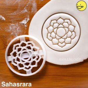Yoga Chakras Sahasrara Cookie Cutter Cookie India Biscuit Cutter for Crown Chakra Namaste Meditation Tantra Mantra Petals Bija Asanas Yoga Pose Spiritual Wellness Baking Tool (ONLY SAHASRARA)